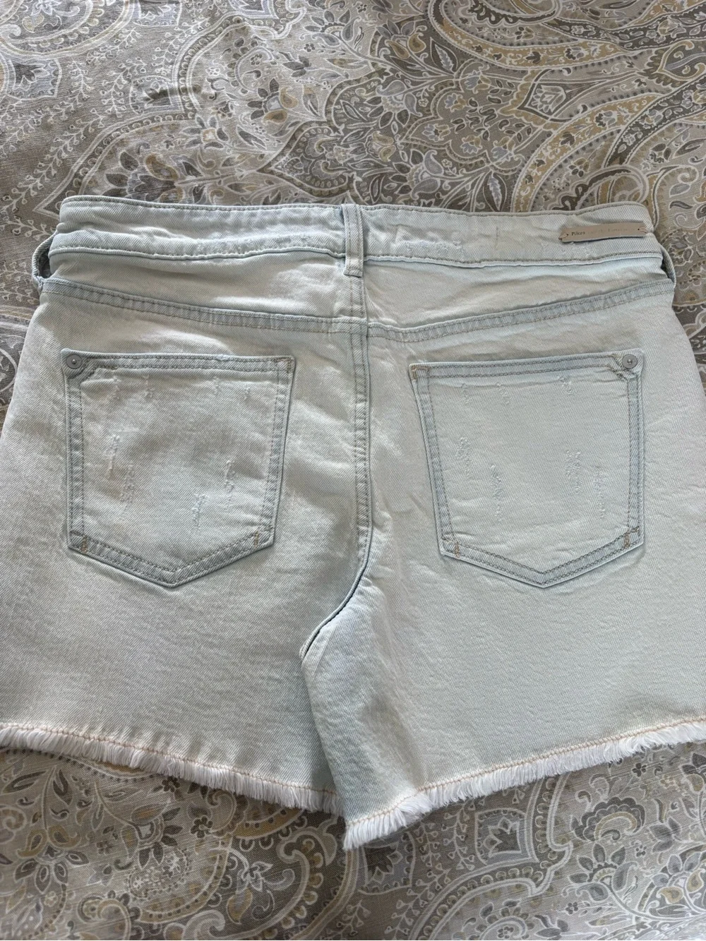 Pilcro and the Letterpress Light Wash Denim Shorts with Floral Print - Picture 3 of 6